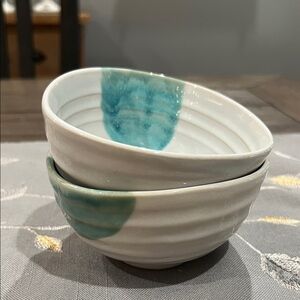 Baum Brothers Style Eyes Asian Collection Art Bowls